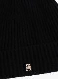 Black Pure Cashmere Rib-Knit Beanie  Women