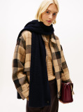 Μπλε Chic Fluffy Κασκόλ Με Cable Πλέξη  Γυναίκες