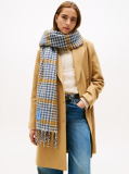 Multi TH Crest Houndstooth Wool Blend Fluffy Scarf  Women