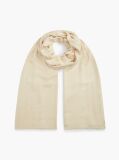 Beige TH Monogram Scarf With Wool  Women