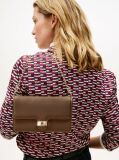 Brown Heritage TH Monogram Plaque Clutch  Women