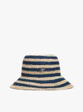 Multi Stripe Raffia Bucket Hat  Women