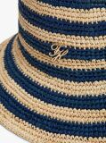 Multi Stripe Raffia Bucket Hat  Women