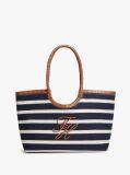 Multi Stripe Textured Logo Tote Bag  Women