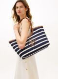 Multi Stripe Textured Logo Tote Bag  Women