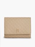 Beige Hilfiger Icon Debossed Trifold Wallet  Women