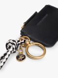 Black Multi Charm Leather Keyring Purse  Women