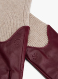 Red Heritage Rib-Knit Cuff Leather Gloves  Women