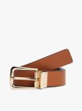 Multi Rectangular Buckle Reversible Leather Belt  Women