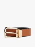 Multi Rectangular Buckle Reversible Leather Belt  Women