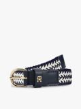 Multi Essential TH Monogram Braided Elastic Belt  Women