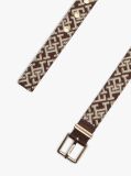 Multi Jacquard Double Keeper Square Buckle Belt  Women