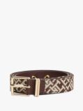 Multi Jacquard Double Keeper Square Buckle Belt  Women