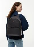 Black Logo Shoulder Strap Dome Backpack  Women