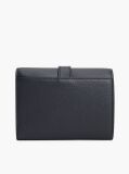 Blue Pebble Grain Buckle Trifold Wallet  Women