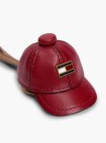 Red Leather Baseball Cap Charm  Women