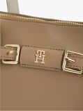 Beige Buckle Strap Crossbody Tote Bag  Women