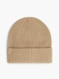 Beige Pure Cashmere TH Monogram Plaque Beanie  Women