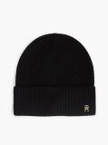 Black Pure Cashmere TH Monogram Plaque Beanie  Women