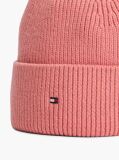 Pink Hilfiger Flag Embroidery Beanie With Wool  Women