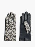 Blue TH Monogram Jacquard Leather Gloves  Women