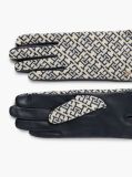 Blue TH Monogram Jacquard Leather Gloves  Women