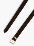Brown Suede Square Roller Buckle Belt  Women