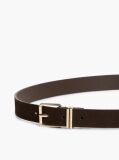 Brown Suede Square Roller Buckle Belt  Women