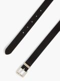 Black Suede Square Roller Buckle Belt  Women