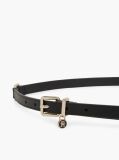 Black The American Icon Padlock Leather Belt  Women