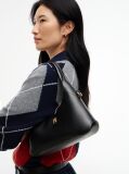 Black TH Monogram Plaque Crossbody Hobo Bag  Women