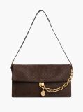 Brown Suede TH Monogram Chain Shoulder Bag  Women