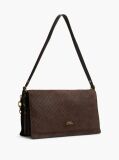 Brown Suede TH Monogram Chain Shoulder Bag  Women