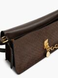 Brown Suede TH Monogram Chain Shoulder Bag  Women