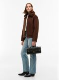 Black The American Icon Leather Padlock Clutch  Women