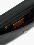 Black The American Icon Leather Padlock Clutch  Women