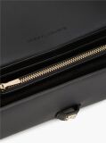 Black Buckle Flap Chain Strap Wallet  Women