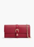 Red Buckle Flap Chain Strap Wallet  Women