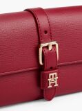 Red Buckle Flap Chain Strap Wallet  Women
