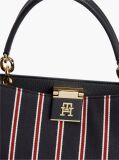 Blue Global Stripe TH Monogram Satchel  Women