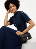 Black Heritage TH Monogram Chain Crossbody Bag  Women