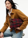 Blue Wool Blend Check Chain Shoulder Bag  Women