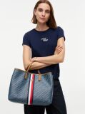 Blue TH Monoplay Global Stripe Crossbody Satchel  Women