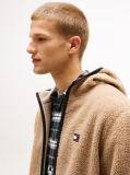 Μπεζ Teddy Hoody Με Φερμουάρ  Άνδρες