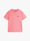 Pink Tommy Badge Crew Neck T-Shirt  Men