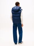 Blue Down Hooded Zip-Thru Vest  Men
