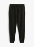 Black Tommy Flag Embroidery Cuffed Slim Joggers  Men