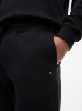 Black Tommy Flag Embroidery Cuffed Slim Joggers  Men