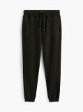 Black Tommy Flag Embroidery Cuffed Slim Joggers  Men