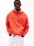 Orange Logo Embroidery Hoody  Men